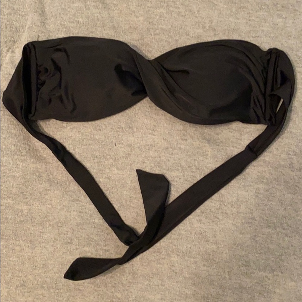 Black Bandeau Swim Suit Top Medium